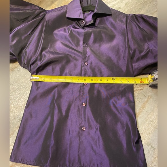 Ralph Lauren Black Label. Purple Silk Taffeta Pouf Blouse - Picture 4 of 5